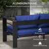 Outsunny Patio Furniture with Cushions, Aluminum Outdoor Sofa, Navy Blue 4