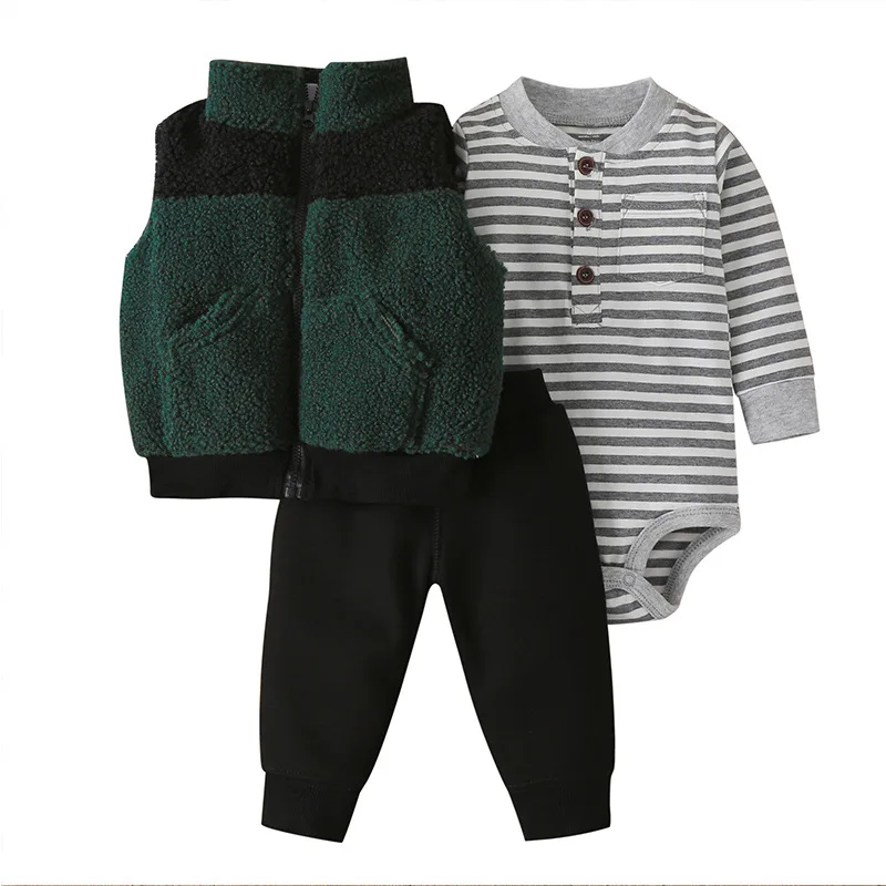 capuz colete + bodysuits pant crianças roupas infantis