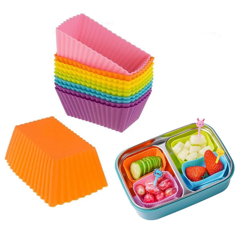 Bento Divider Cup 3Pcs Easy Clean Mould Reusable Cake Mold Dessert Sushi Separate Storage Accessories Food Lunch Box Liner