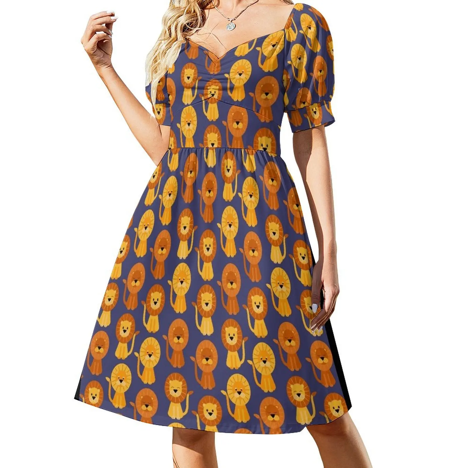 

Lions - blue background Sleeveless Dress dresses for women luxury dress birthday dress for women luxury 2024
