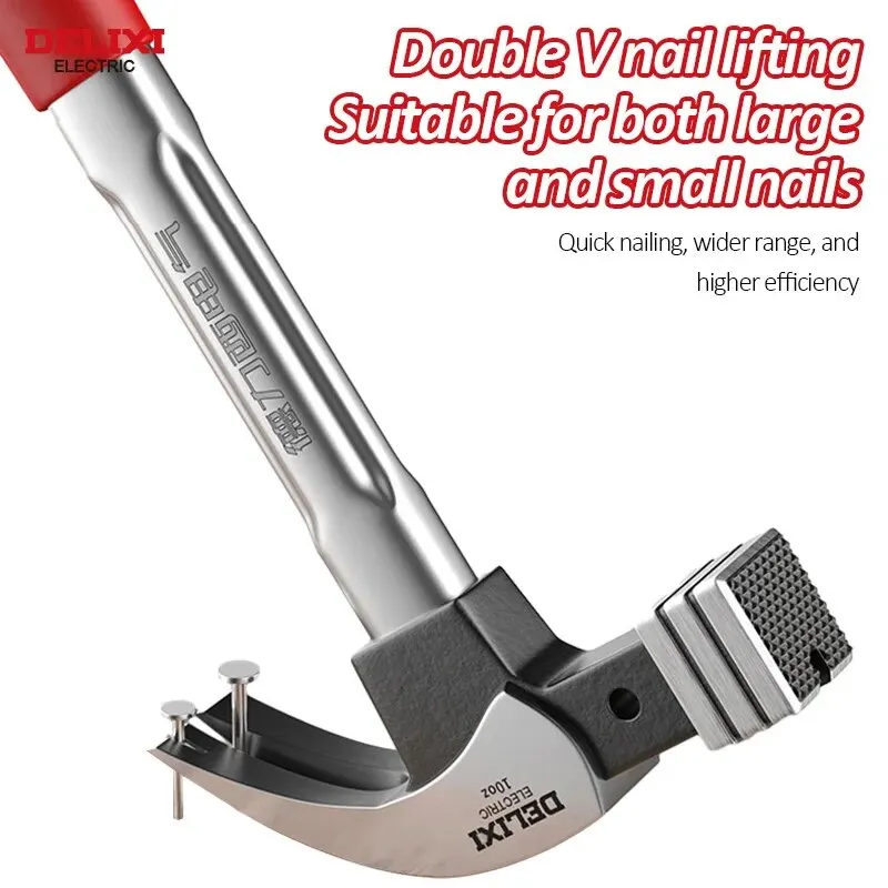 DELIXI ELECTRIC Claw Hammer Woodworking Hammer Nail Up Tool Multi-functional High Carbon Steel,claw hammer