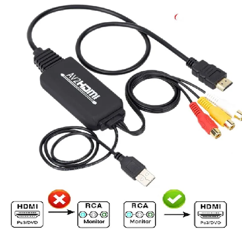 Universal AV to HDMI Converter with NTSC/PAL Support