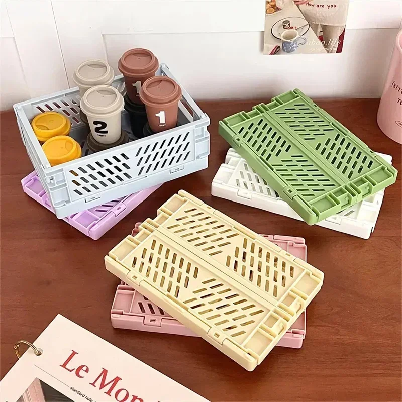 6 Color Foldable Storage Baskets Student Desktop Holder Tape Stationery Cosmetic Storage Box Home Office Organizer Container desktop storage box,stationery organizer,desktop storage shelf,stationery storage box,desktop storage kit,storage drawer boxes