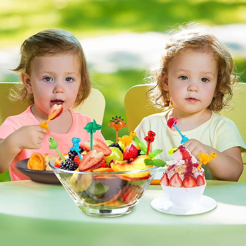Food Picks Dinosaur Mini Fruit Forks Cute Animal Snack Dessert Toothpicks Kids Children Toddler Lunch Box Decor Accessories