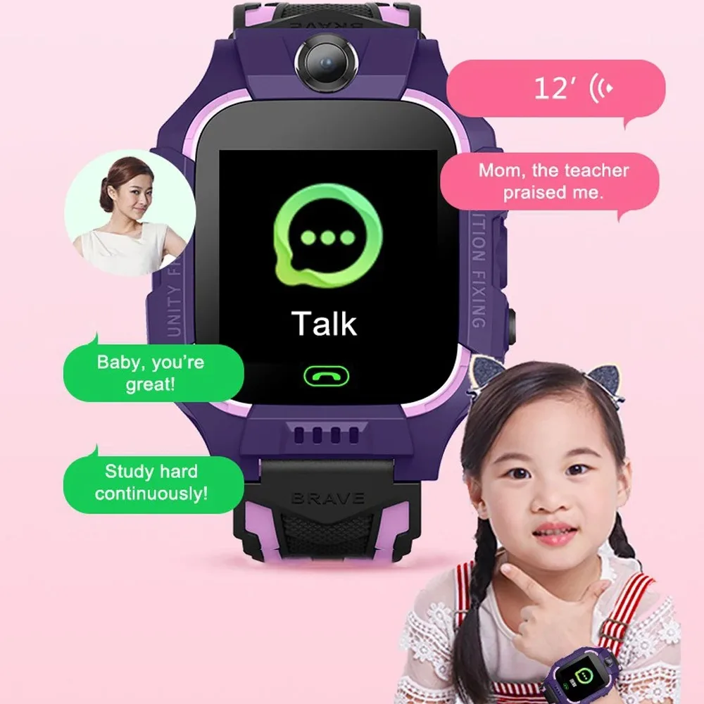 Q19 Kids Smart Watch Kids 2g Sim Card Smartwatch For Children Sos Call Phone Camera Voice Chat Photo Boy Girl Gift Color Screen 4