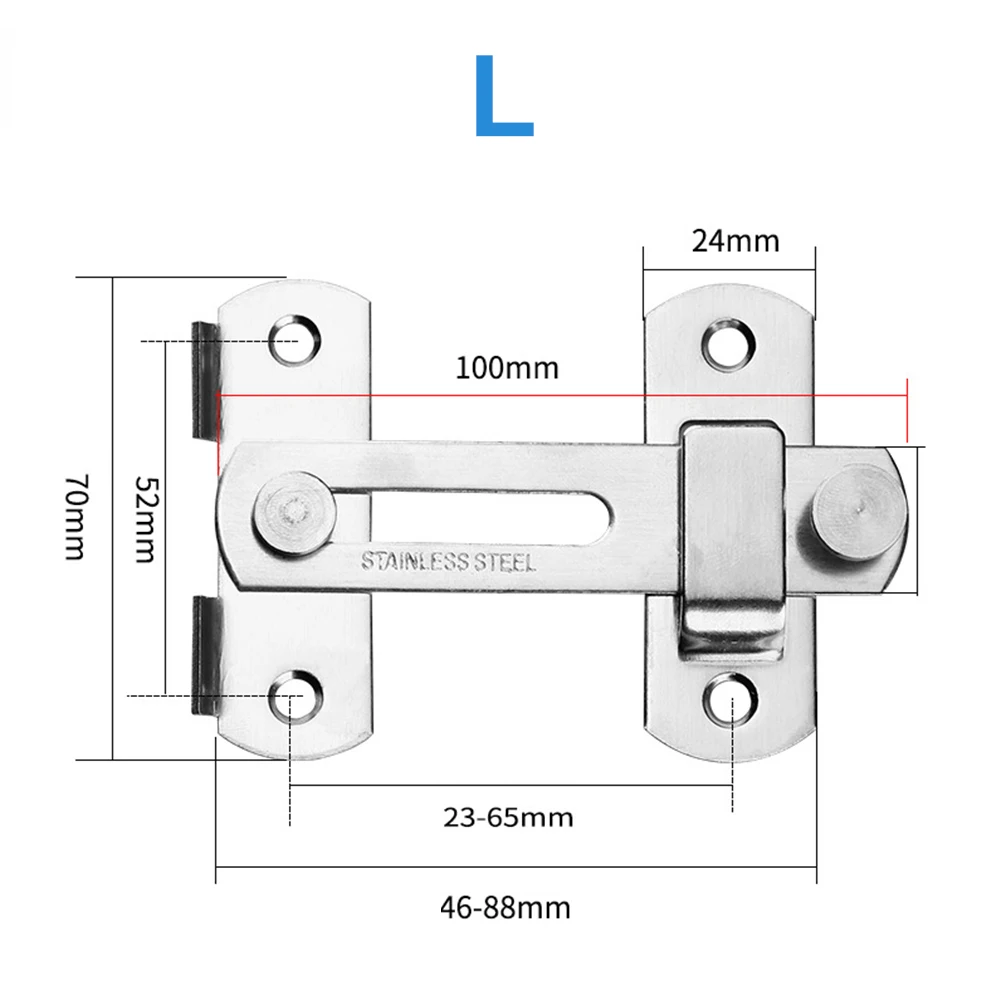 Lintolyard Thickened Stainless Steel Door Buckle Latch Safety Bolt Sliding Door Buckle Cage Latch