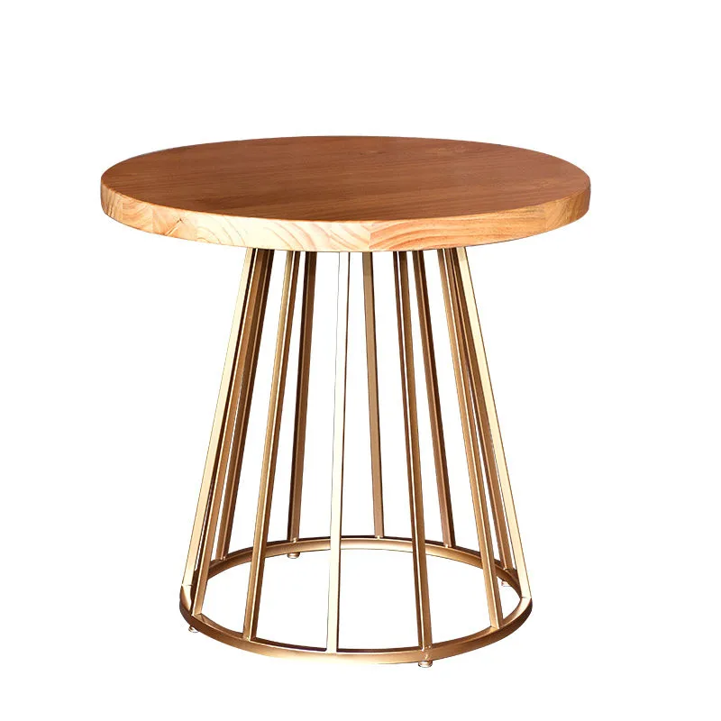 

T American Retro Furniture Solid Wood Iron Milk Tea Shop Modern Minimalist Conference Table round Table