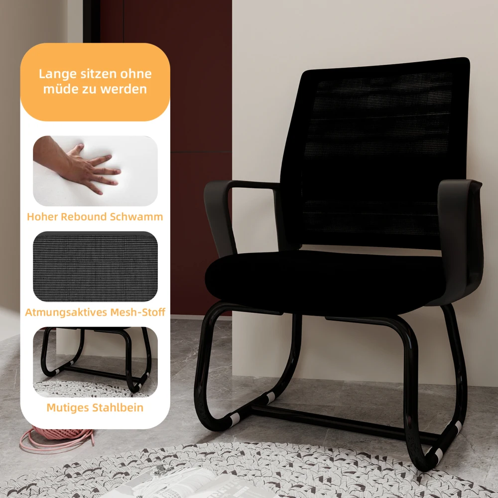 Minimalistischer Moderner Bürostuhl – Metallgestell, Weich & Bequem, Für Zuhause & Büro, In Verschiedenen Farben Erhältlich – Detail 7