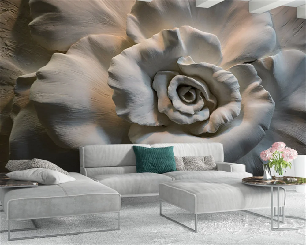 

beibehang Custom Nordic modern embossed cement light luxury rose TV sofa bedside background papel de parede wallpaper