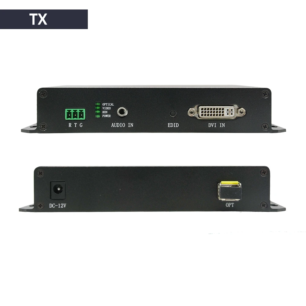 Uncompressed DVI Fiber Optical Extender 20KM Single Mode One Core LC DVI Fiber Transmitter Receiver
