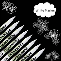 10/12Pcs White Marker Pen, 1.0/3.0mm Graffiti Pens, Waterproof, Permanent Tire Painting, Notebook Tyre, Oily Environmental Pen 2