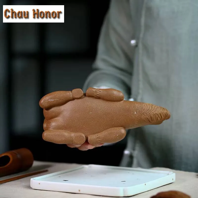Creative Yixing Raw Ore Duan Mud Desert Camel Purple Clay Tea Pets Handmade Household Coffee Table Office Decoration Accessories