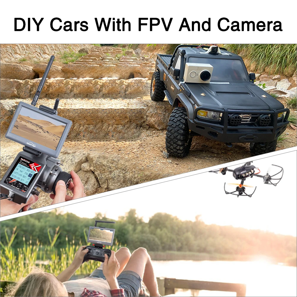 Moniteur FPV 4.3 pouces 5.8G 48CH avec antennes, récepteur pour simulateur de vol