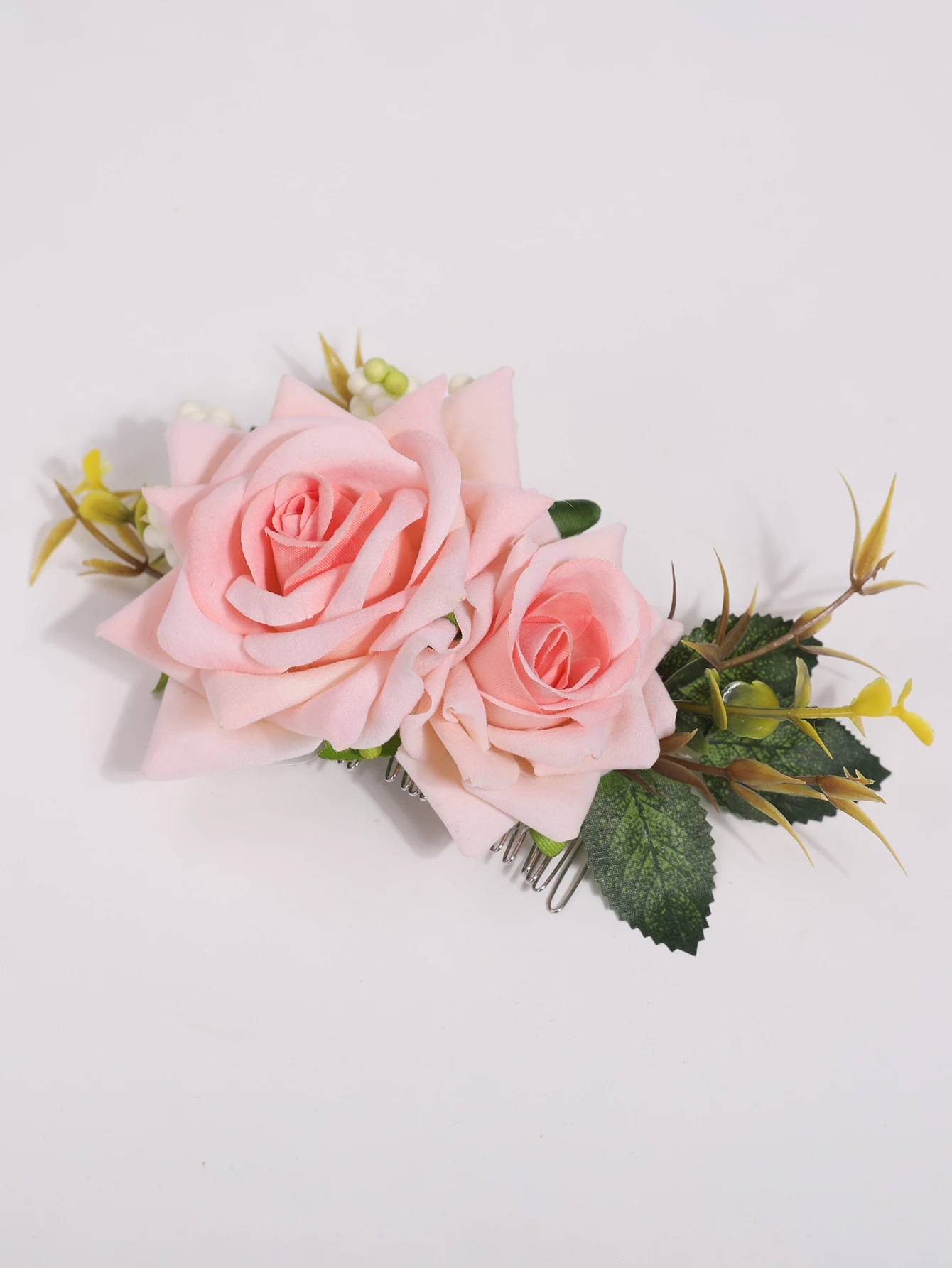 Handgefertigte Große Blumen-Haarspange mit Roter Rose, Chinesischer Stil, Hochzeits-Braut-Haaraccessoire, Edle Kopfbedeckung für Bräute – Detail 6