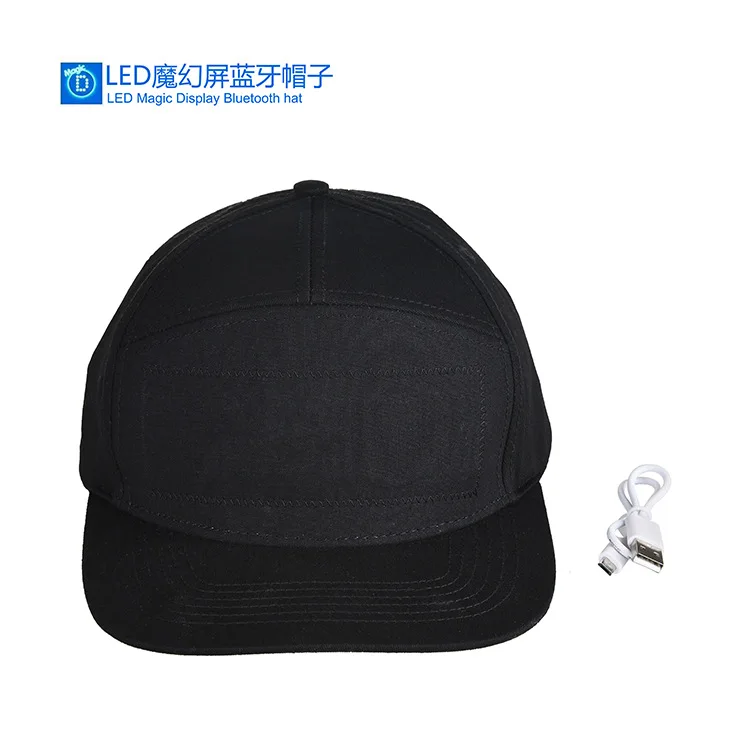 12 * 48 LED display cap APP Bluetooth programmable text group building advertising cap outdoor LED luminous cap running hat