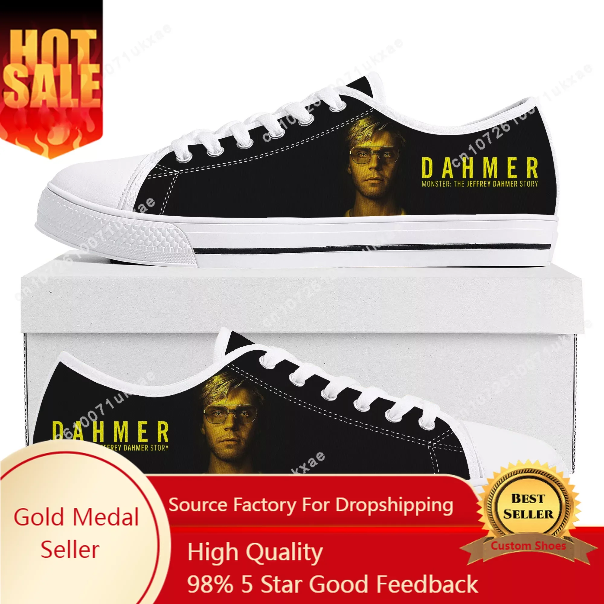 

Jeffrey Dahmer Low Top Sneakers Mens Womens Teenager High Quality Monster-Serial Killer Canvas Sneaker Casual Shoes Custom Shoe