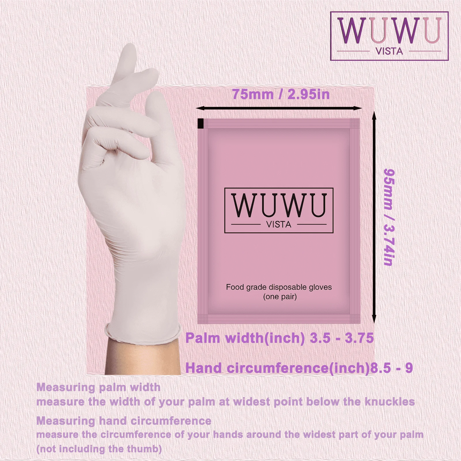 WUWUVISTA 30pair Individually Packaged Disposable Nitrile Gloves New Food Grade TPE Latex Gloves Non-Slip Gloves Wax Accessories 6