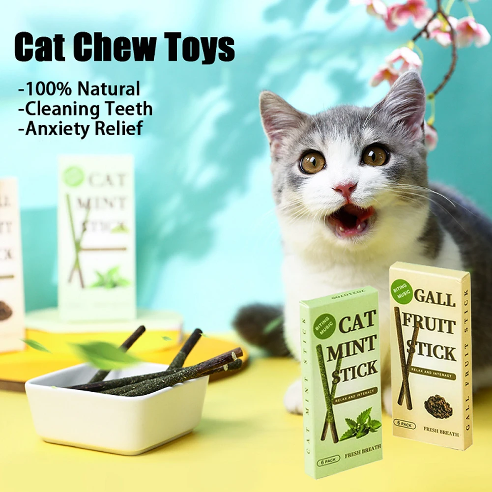 

Gall Fruit Stick For Cat Pet Teeth Sticks Pure Natural Catnip Cat Multipurpose Cat Cleaning Teeth Toy Practical Pet Cat Supplies