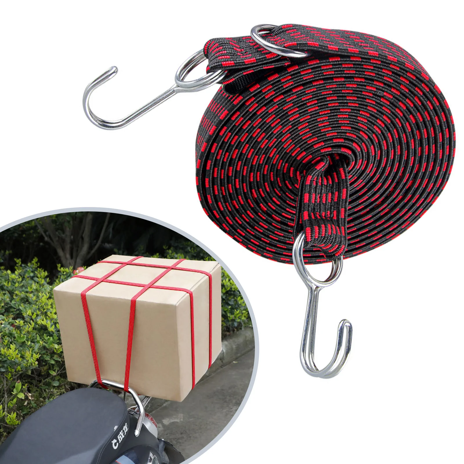 Bungee Cords Hooks 1M/2M/3M Bungee Straps Ropes Luggage Cord Flat Rubber Elastic Straps cargo straps,luggage strap,cargo tie down strap,tie down straps,lashing strap,bungee straps