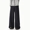 FEWQ Korean Style Men's Denim Pants Solid Color Straight Casual Trousers Wide Leg Loose Male Jeans Menswear Spring 2025 24K1200 3