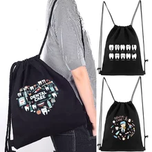 

Canvas Drawstring Backpack Gym Drawstring Bag Teeth Series Pattern Casual String Shoulders Schoo Bag Travel Storage Backpacks