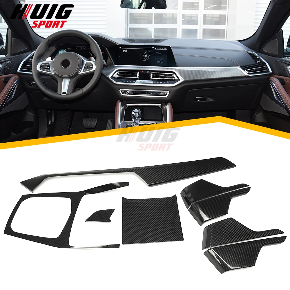 탄소 섬유 자동차 인테리어 콘솔 대시 보드 스트립 에어컨 벤트 트림 액세서리, BMW X6 G06 2019-2022, 8 개