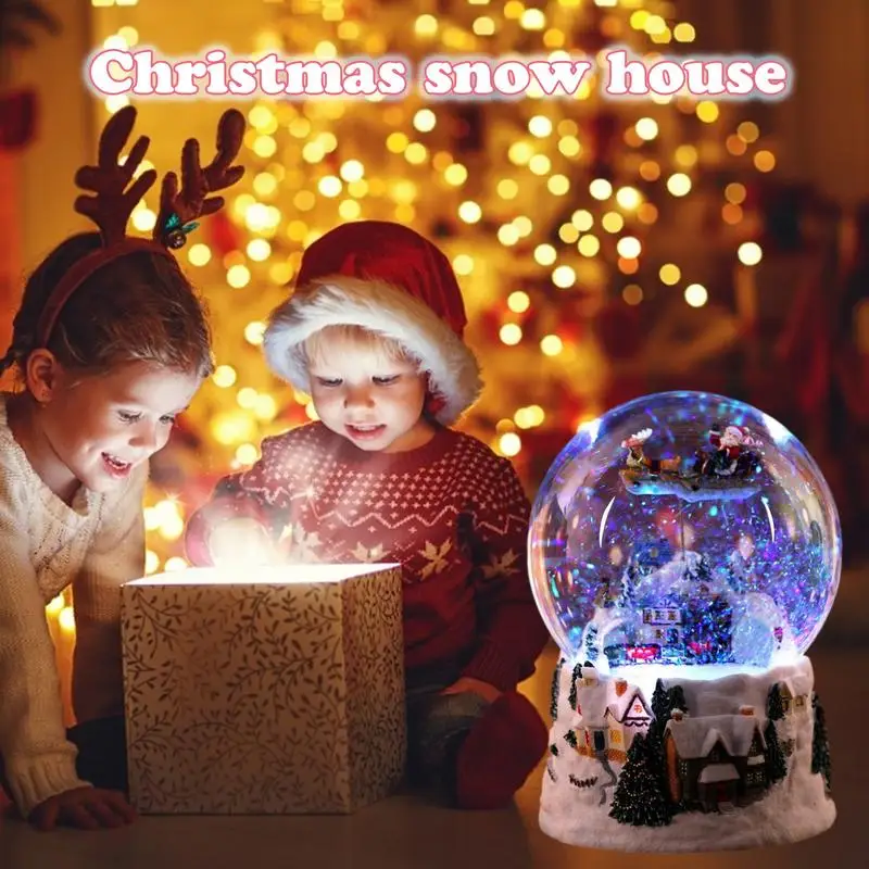 Musical Snow Globe Glitter Water Santa Claus Decoration Train Rotating  Luminous Music Box Plays We Wish You A Merry Christmas - AliExpress