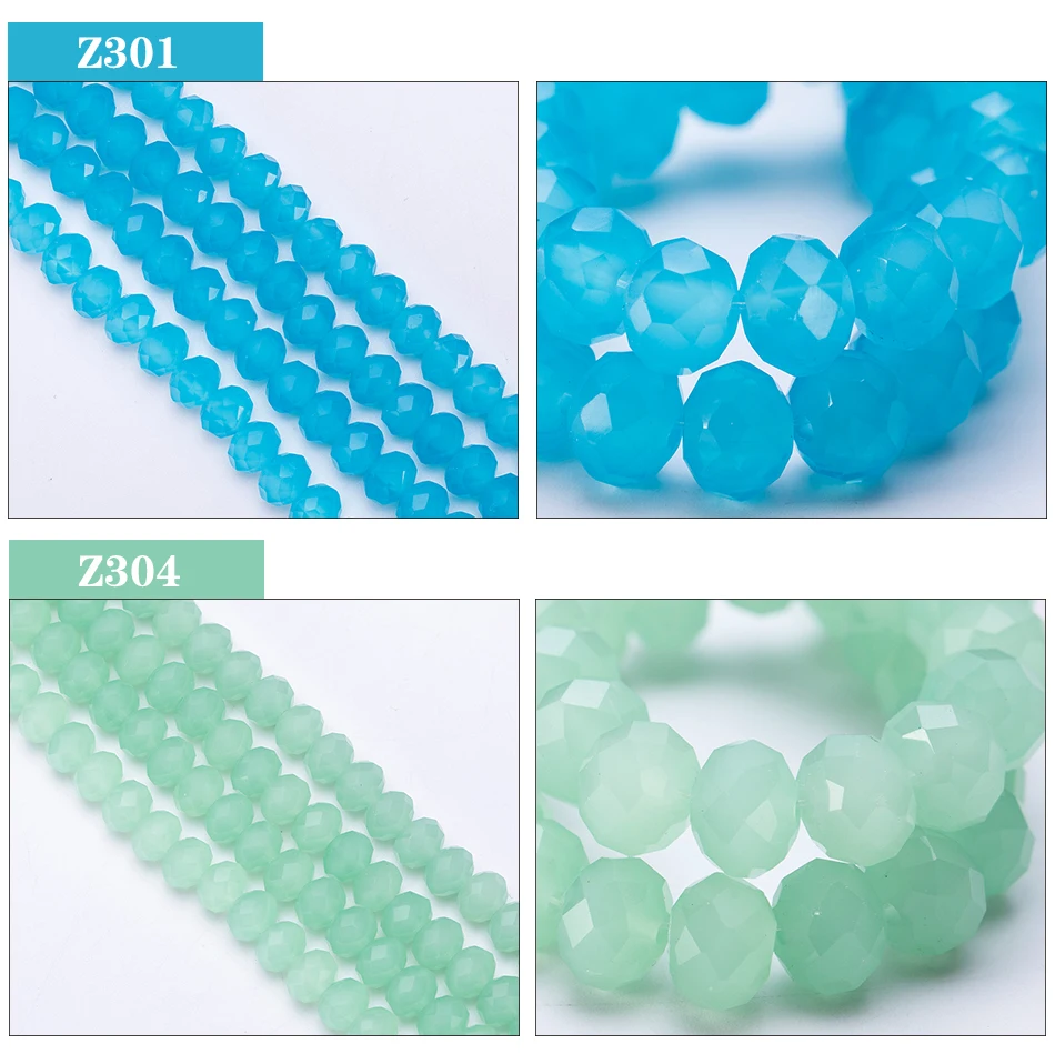 4 6 8 mm Rondelle-Kristallperlen, facettiert, transparent, rund, Glasperlen, lose Distanzperlen für Schmuckherstellung, Armband, Halskette, DIY – Detail 3