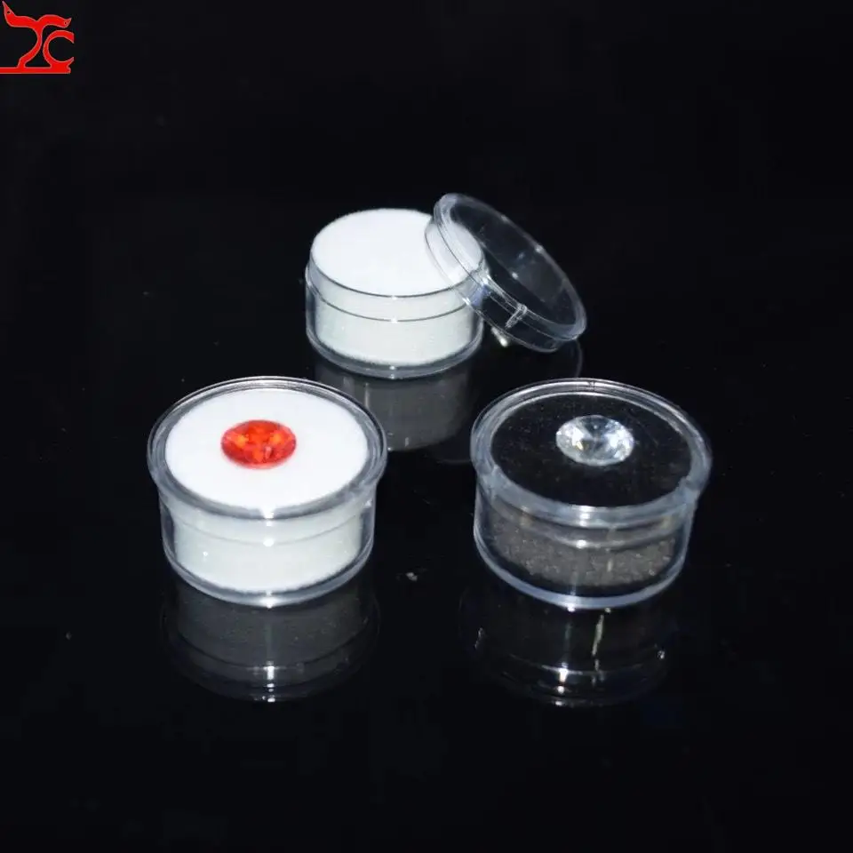 50Pcs/lot Clear Round Diamond Box Plastic Beads Jewelry Case Gem Storage Box Gemstone Jewelry Packaging Organizer Box