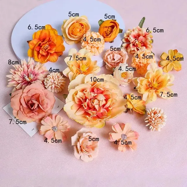 3/21 pièces fleurs artificielles mixtes roses en soie fausses fleurs pour la maison chambre décoration de mariage bricolage artisanat guirlande Bouquet accessoire 6