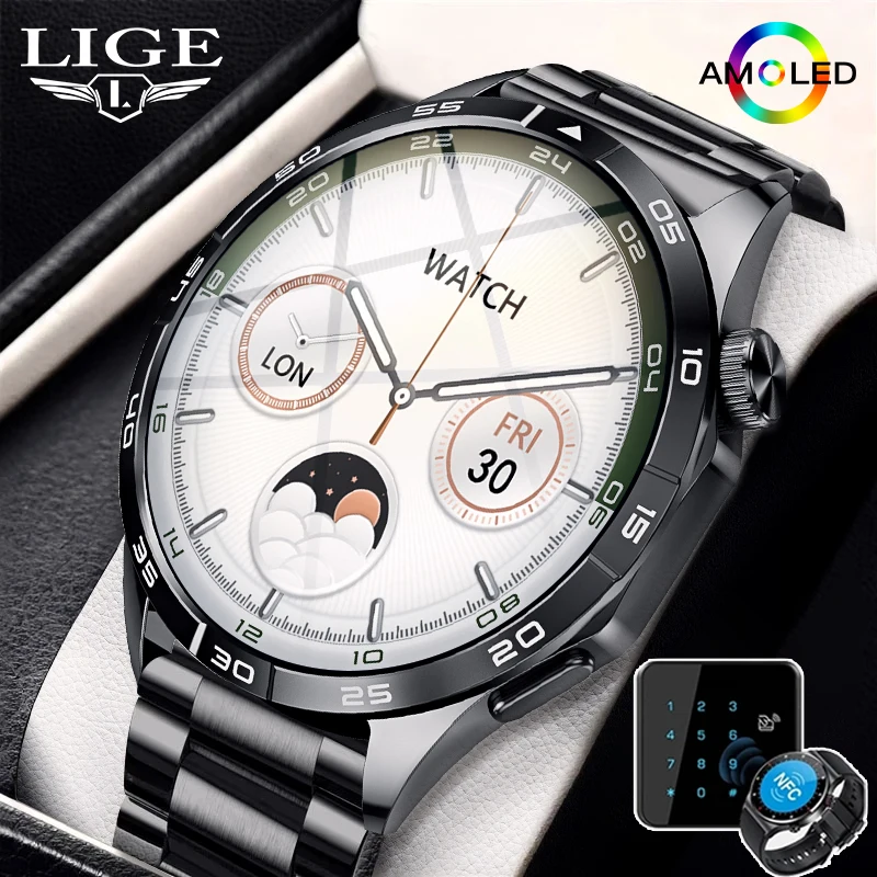 

LIGE Smart Watch 2024 Smart Watch Men GPS Tracker 1.43 Inch AMOLED 466*466 HD Screen Always Display Bluetooth Call Smartwatch