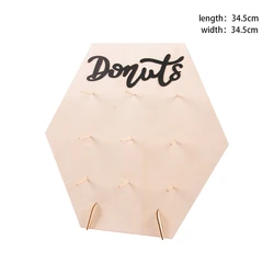 Elegant Wooden Donut Stand for Celebrations and Events (Hexagon A)
