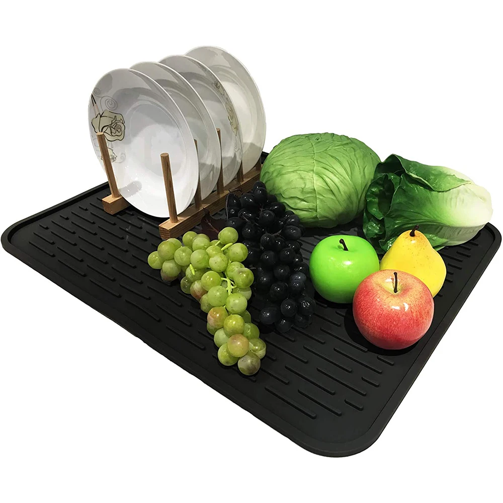 

Large Silicone Dish Drying Mat Durable 23" x 18" Mats For Drying Dishes On Kitchen Counter, Silicone Rubber Mats For Drying