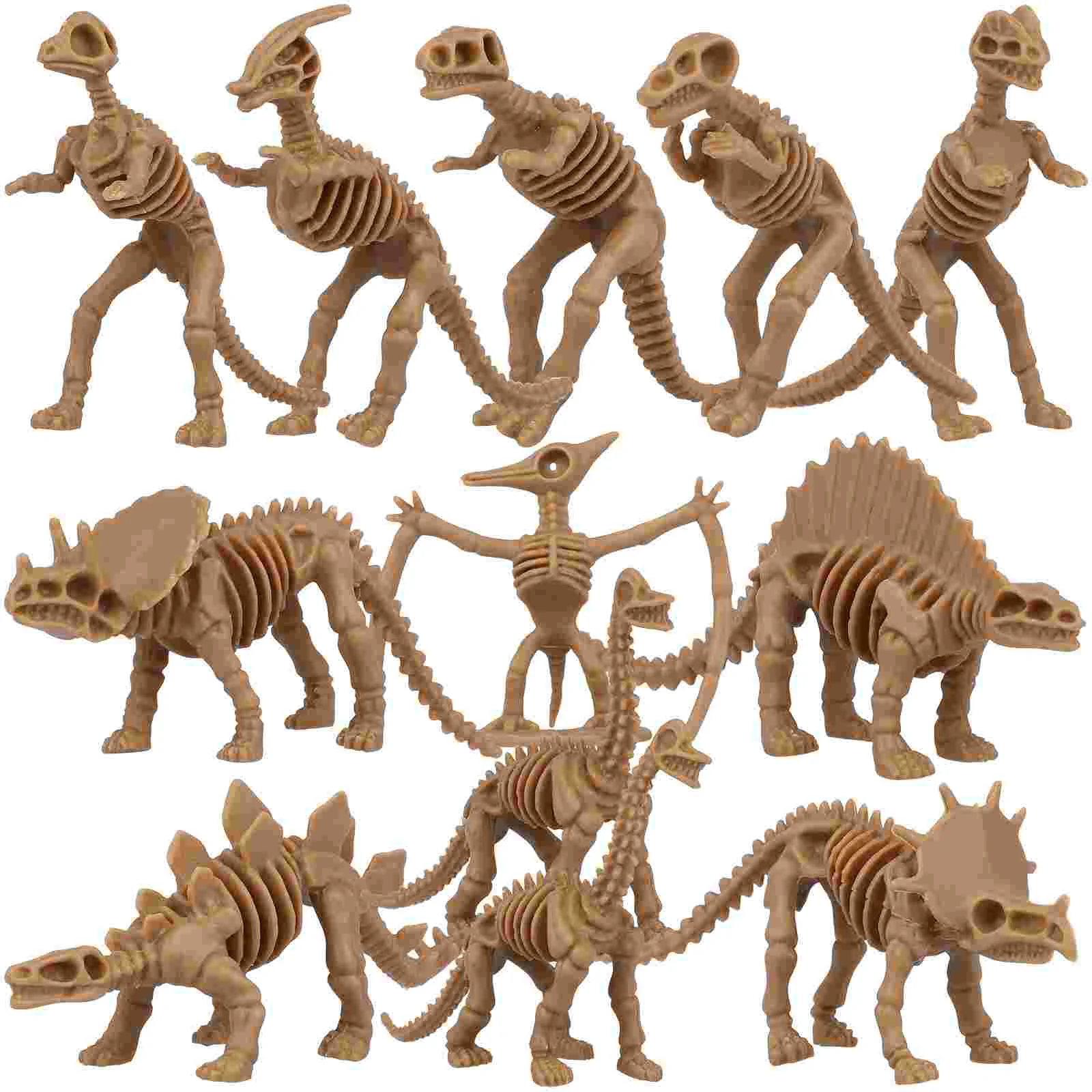 

12 Pcs Halloween Dinosaur Figures Bones Party Favors for Sandbox Childrens Toys Mini Kids Model