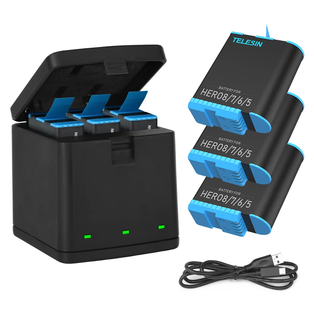 Battery 1750mAh Replacement Battery For GoPro Hero 5678 Black Action Camera Accessories For GoPro 5 6 7 8 TELESIN