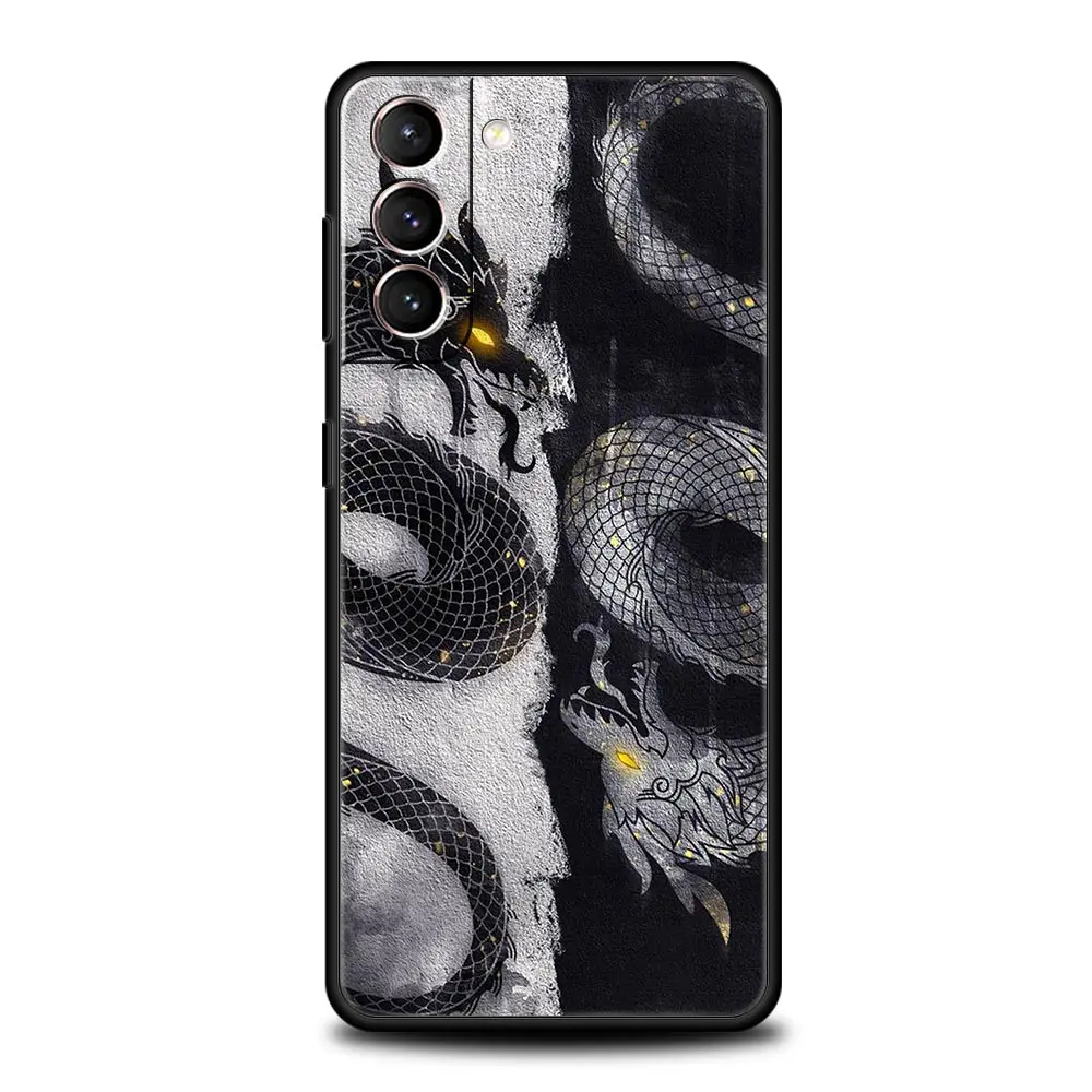 Mystical Dragon Soft Black Phone Cover