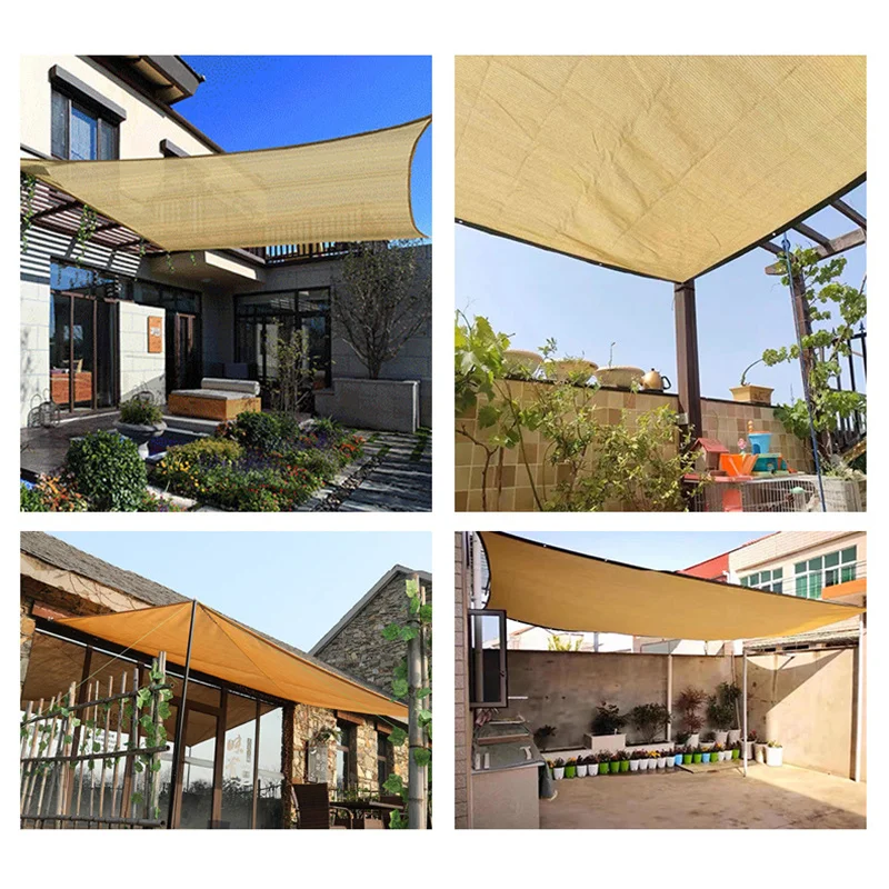 Sunshade Net 2m/3m/4m Beige Wrap-around Perforated Thickened Heat Insulation Summer Outdoor Shade Screen