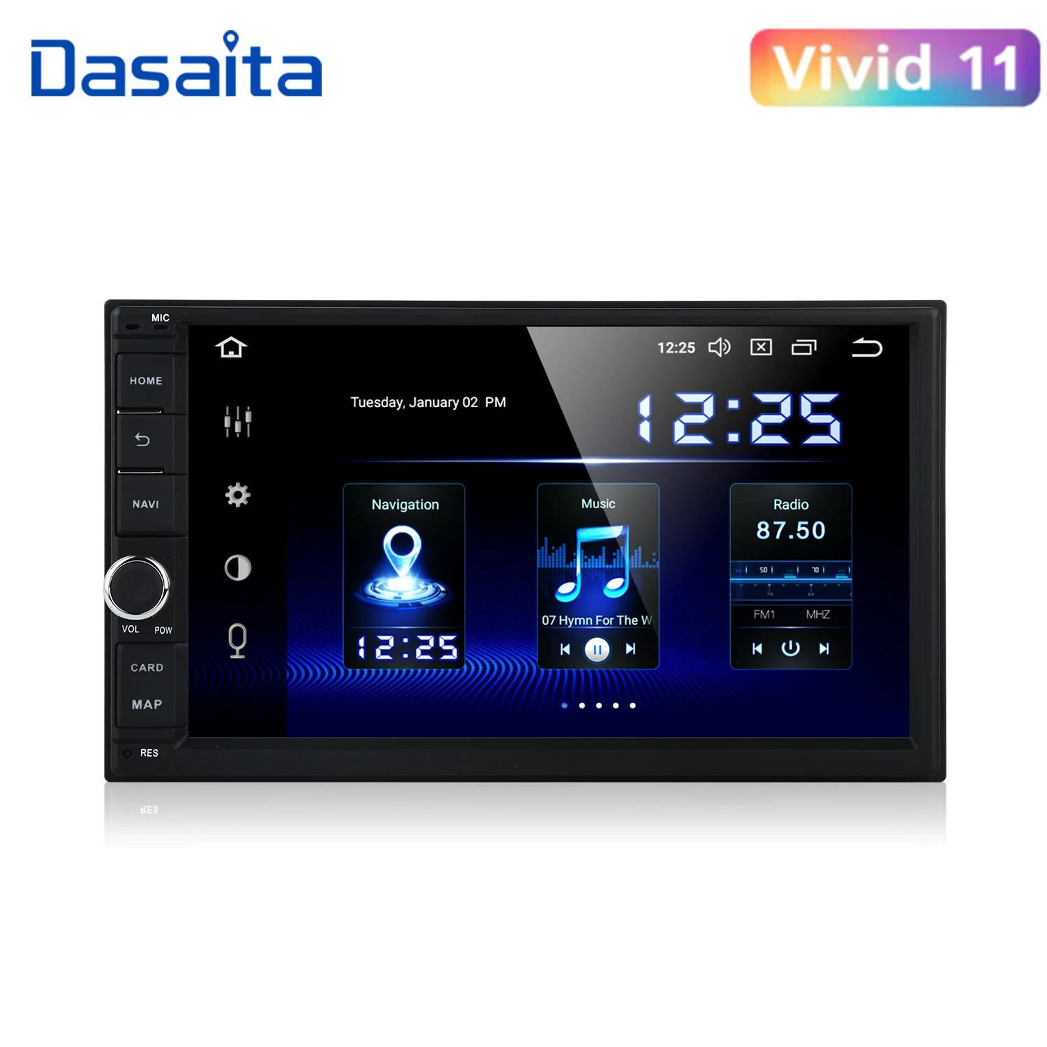 Dasaita 2 Din Android 10.0 Autoradio 7 "Universal Car No Lettore Dvd Gps Stereo Audio Head Unit Supporto Dab Dvr Obd Multimedia Pc