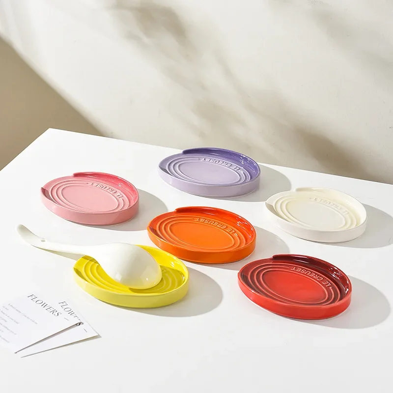 Ceramic Chopsticks Holder Porcelain Spoon Rest Ceramic Large Utensils Holder for Stove Top Kitchen Counter Cooking Tools Organizer Spatula Ladle Tongs