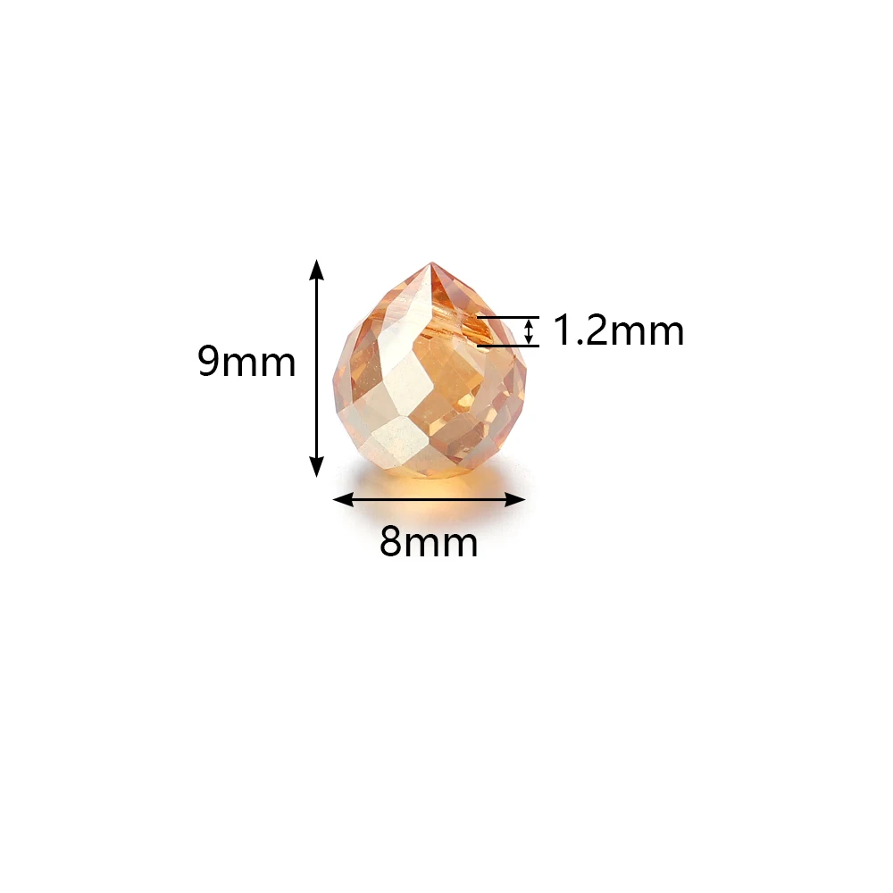 50개/세트 화려한 유리 크리스탈 비즈 AB 컬러 면처리된 반짝이는 물방울 비즈 쥬얼리 제작 DIY 목걸이 귀걸이 액세서리