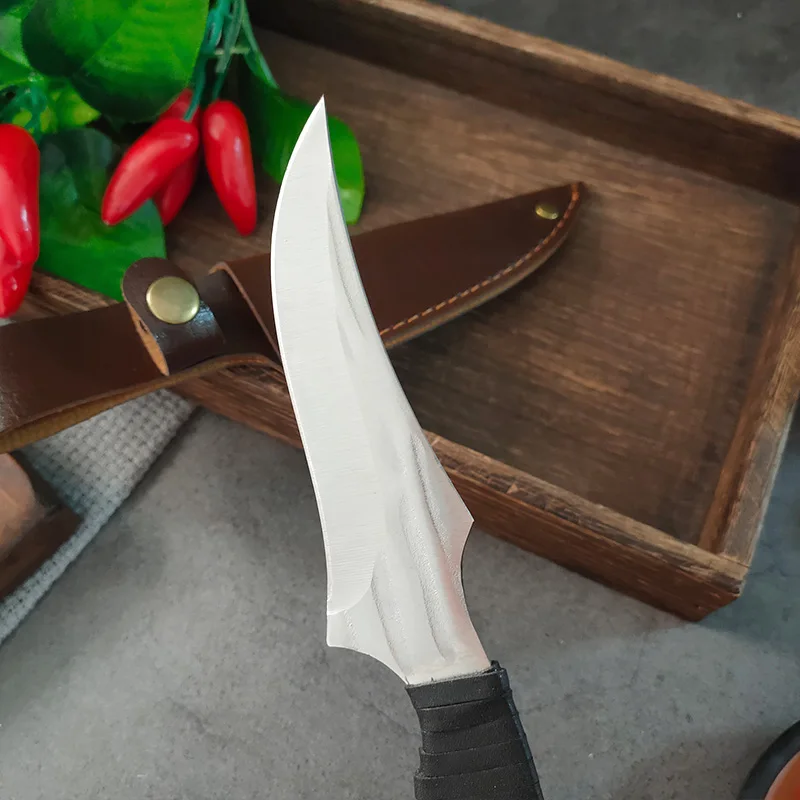 Professionelles Geschmiedetes Edelstahl-Küchenmesser Multifunktionales Fleischbeil Obst- und Gemüse-Filetiermesser BBQ-Schneider mit Scheide – Detail 19