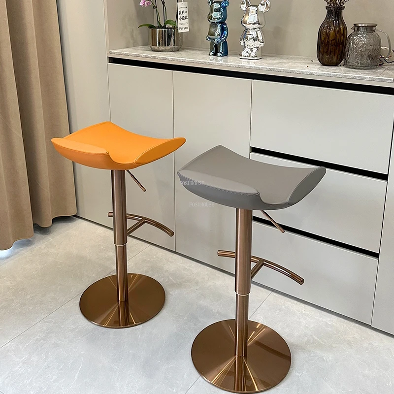 

Modern Luxury Stainless Steel Bar Chairs High Relaxing Lifting Rotating Bar Chairs Stool Balcony Taburetes Outdoors Furniture
