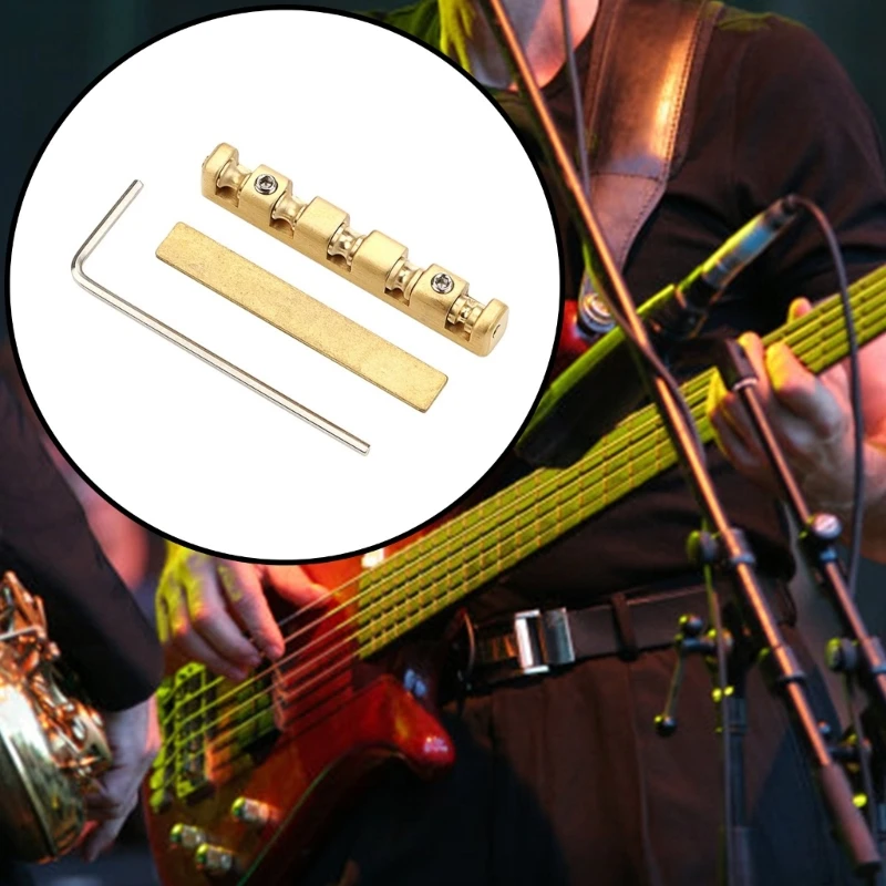 

Height Adjustable Brass Roller Basses Nut 5 String Electric Basses Top Nut Music Instrument Parts Easy to Install Dropship