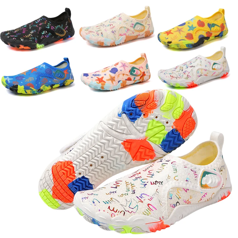 Youth & Adult Quick Dry Aqua Shoes, Non-Slip Barefoot Water Socks for Beach, Swimming, Hiking, and Camping