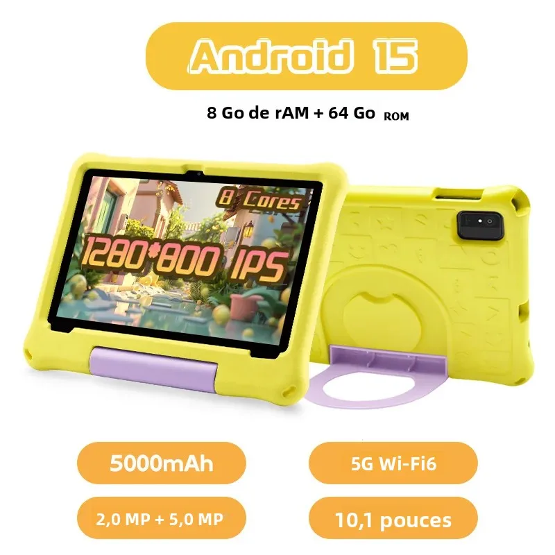 Paianry 10.1 Inch Kids Android 15 8GB (4+4GB) RAM 64GB ROM 5000mAh Oca-core Wifi Kinderspeelgoed Educatief_voghion.com