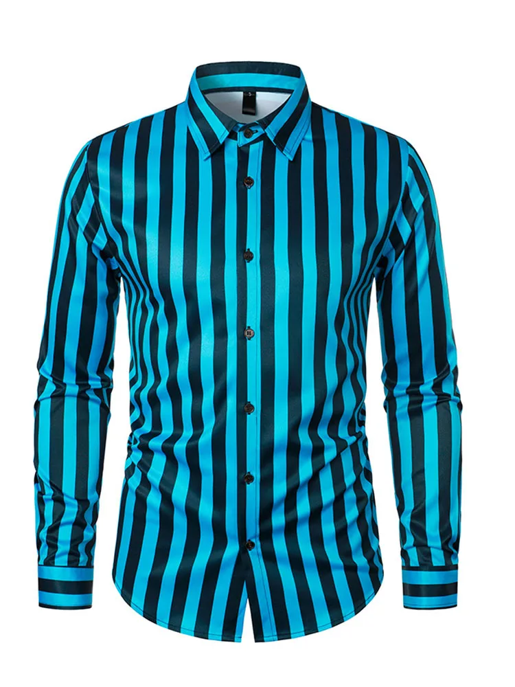

Men's Loose Fit Striped Casual Shirt - Fashionable and Comfortable for Everyday Wear