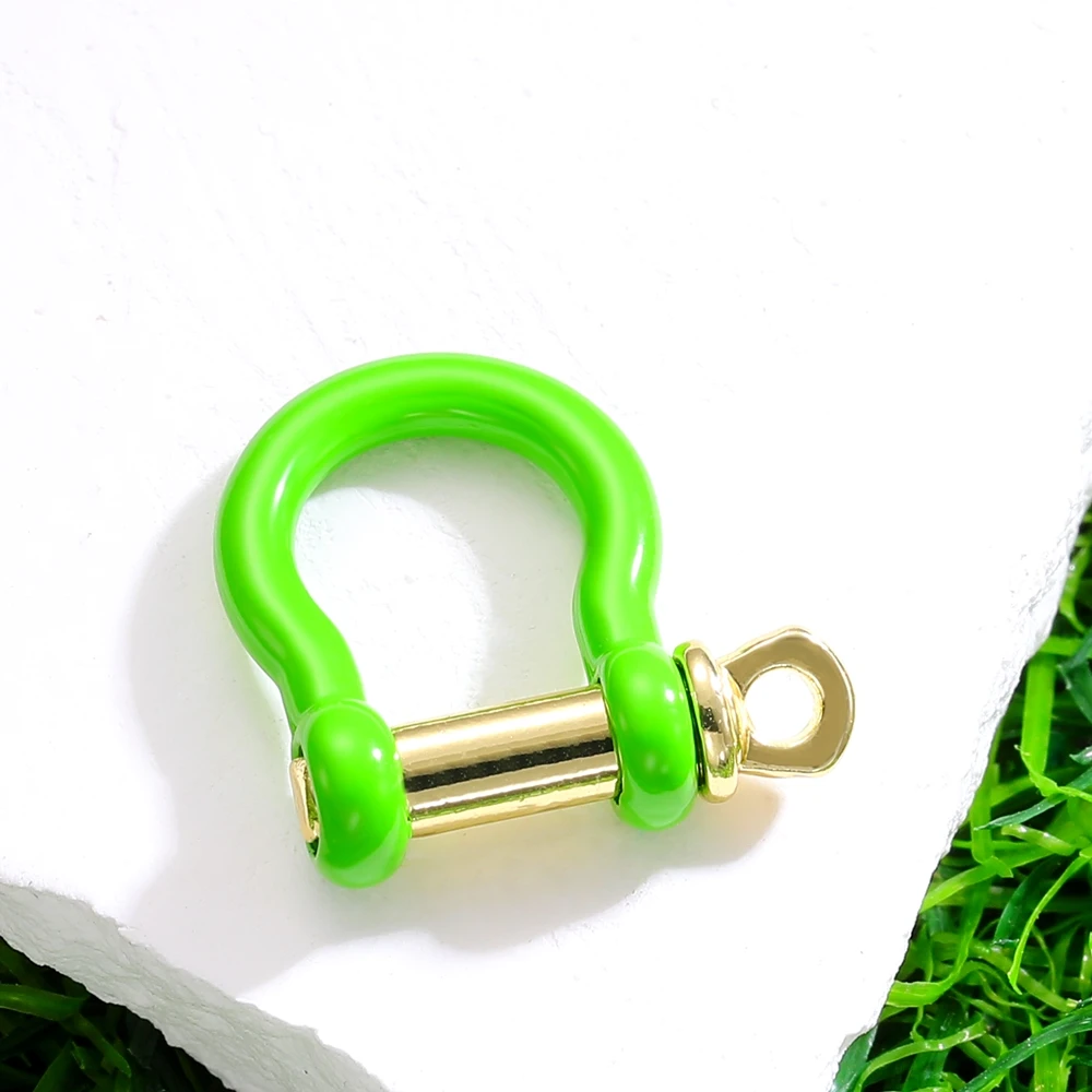 Juya handgefertigte dekorative bunte Emaille-U-förmige Anhängerverschlüsse, Schraubbolzen, Karabinerverschlüsse, Zubehör für die DIY-Schmuckherstellung – Detail 14