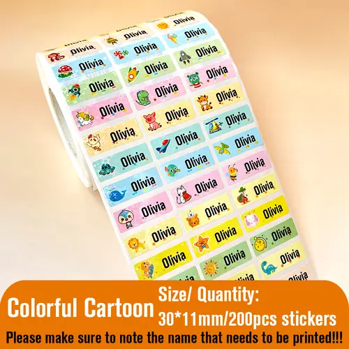 Custom Name Tag Sticker Waterproof Kawaii Stickers Decals Personalized First Name Label for Children School Stationery Bottle - Image 9