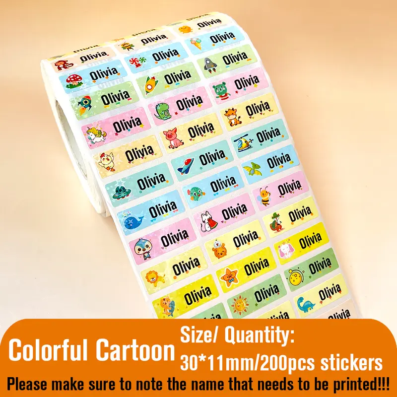 Custom Name Tag Sticker Waterproof Kawaii Stickers Decals Personalized First Name Label for Children School Stationery Bottle - Image 9