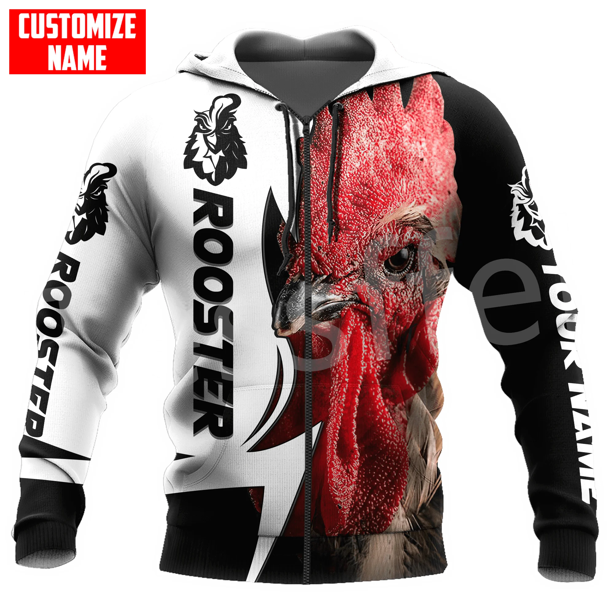 Tessffel Mexican Rooster Cook Chicken Animal Tattoo Tracksuit Streetwear 3DPrint Men/Women Harajuku Casual Funny Zip Hoodies T1